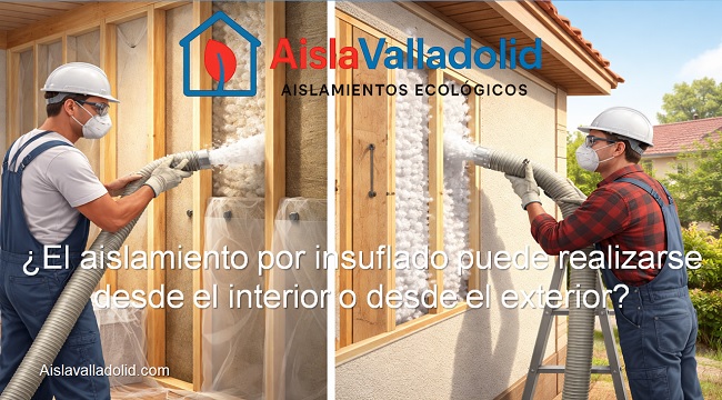 El aislamiento por insuflado puede realizarse desde el interior o desde el exterior