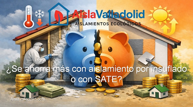 Se ahorra más con aislamiento insuflado o con SATE